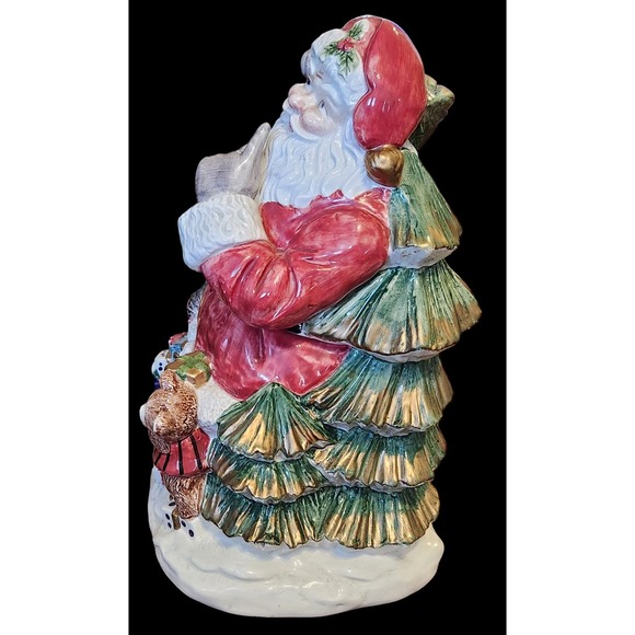 Fitz and Floyd TOYLAND SANTA COOKIE JAR 2070/106 Vintage Retired 12" Omnibus - Picture 12 of 16